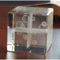 Medium Flat Cube 3D Crystal Award