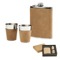 Leatherette Flask Set