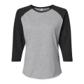 LAT Women's Baseball Fine Jersey Three-Quarter Sleeve Tee