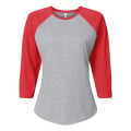 LAT Women's Baseball Fine Jersey Three-Quarter Sleeve Tee