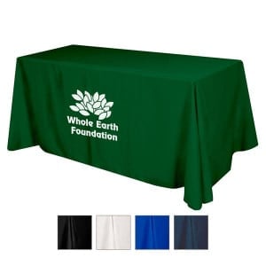 Flat Polyester 4-Sided Table Cover - fits 6' standard table
