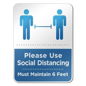 6" x 8" Social Distancing Reminder Wall Sign