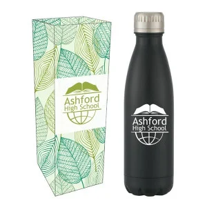 16 Oz. Matte Black Stainless Steel Bottle With Custom Box