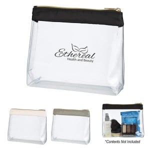 Sadie Satin Clear Cosmetic Bag