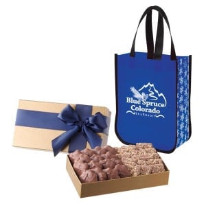 Executive Gift Set With Shiny Non-Woven Snowflake Tote Bag