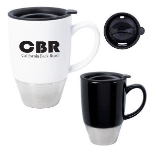 13 Oz. Stainless Steel Dipped Ceramic Mug