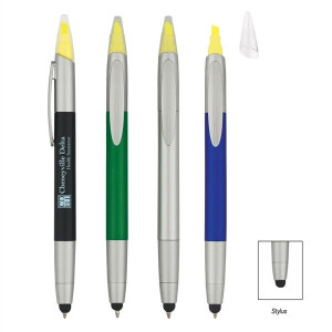 Branded 3-in-1 Pen  Highlighter