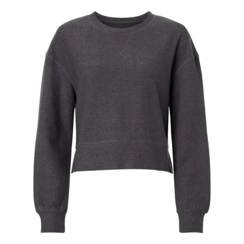 Boxercraft Women's Ribbed Knit Cropped Boxy Crew