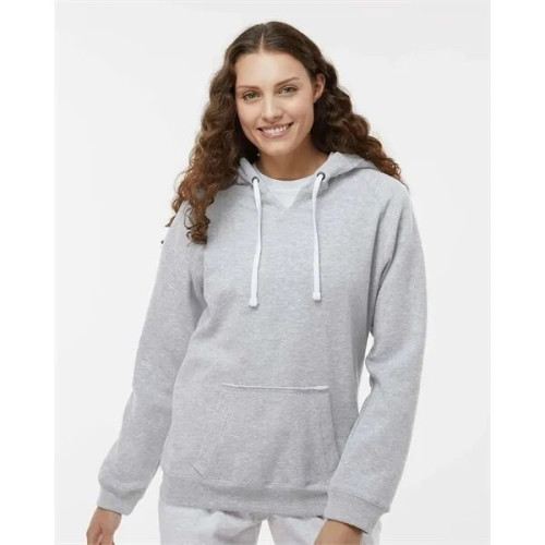 J. America Women's Sueded V-Neck Hooded Sweatshirt
