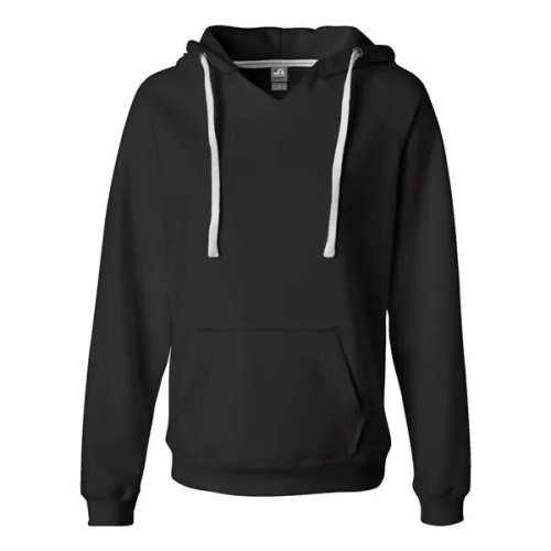 J. America Women's Sueded V-Neck Hooded Sweatshirt
