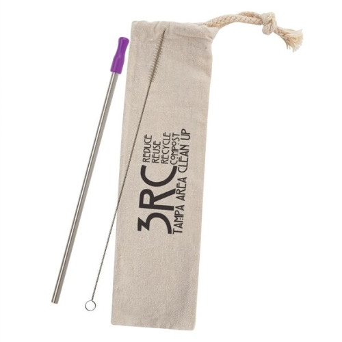 Stainless Straw Kit With Cotton Pouch