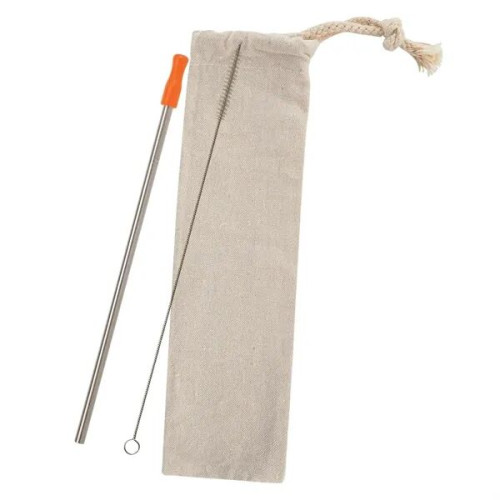 Stainless Straw Kit With Cotton Pouch