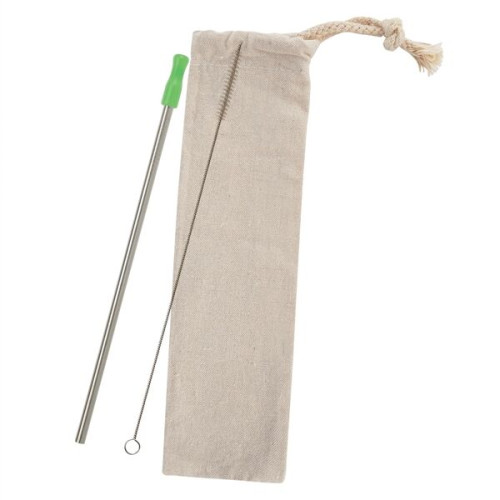 Stainless Straw Kit With Cotton Pouch