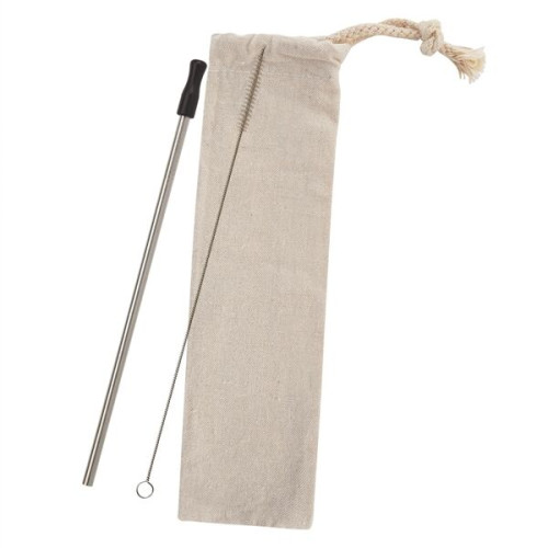 Stainless Straw Kit With Cotton Pouch