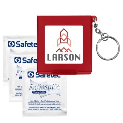 Antiseptic Wipes In Carrying Case Keychain