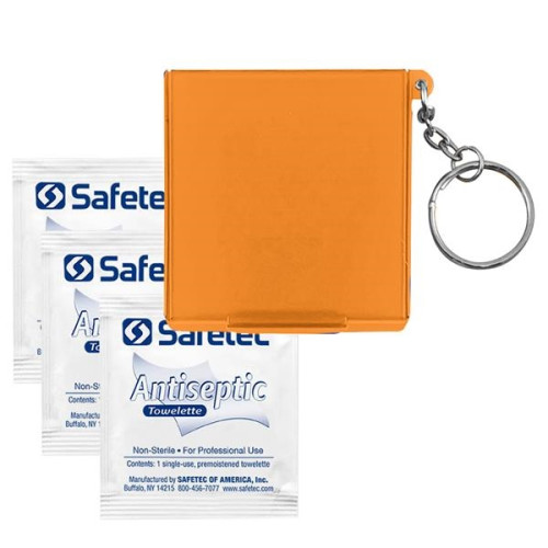 Antiseptic Wipes In Carrying Case Keychain