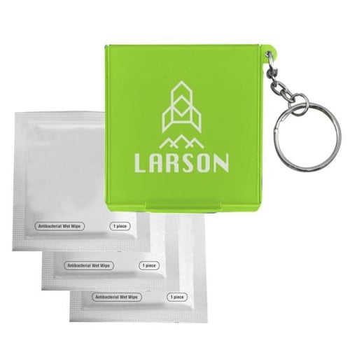 Antiseptic Wipes In Carrying Case Keychain