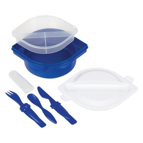 Multi-Compartment Food Container With Utensils