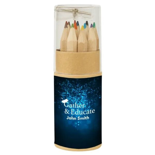 12-Piece Colored Pencil Set In Tube With Sharpener