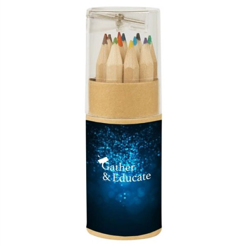 12-Piece Colored Pencil Set In Tube With Sharpener