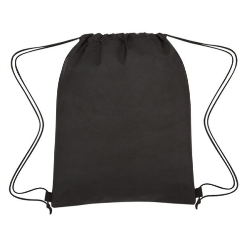Crosshatch Two-Tone Non-Woven Drawstring Bag