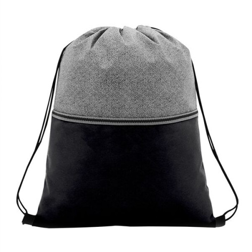 Color Basics Heathered Non-Woven Drawstring Bag