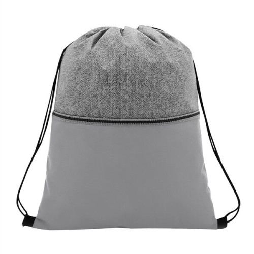 Color Basics Heathered Non-Woven Drawstring Bag
