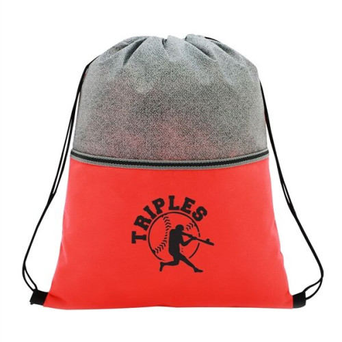 Color Basics Heathered Non-Woven Drawstring Bag