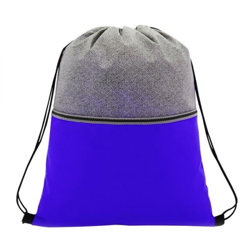 Color Basics Heathered Non-Woven Drawstring Bag