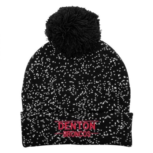 Speckled Pom Beanie With Cuff