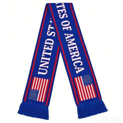 Premium Country Flag Soccer Fan Scarf with Fringed Ends 