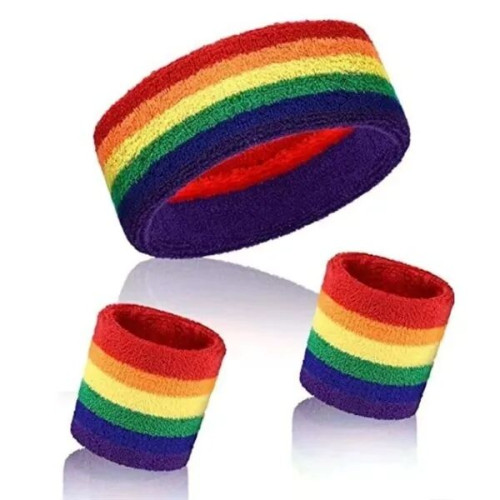 Unisex Solid Color Sports Headband Wristband Set 