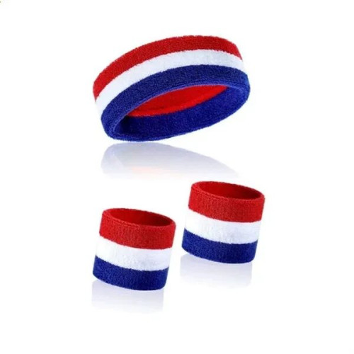 Unisex Solid Color Sports Headband Wristband Set 