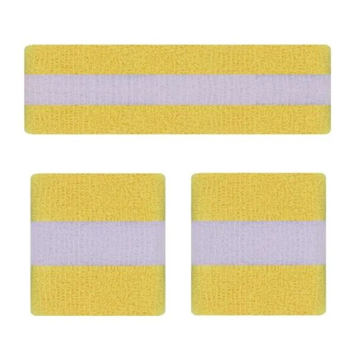 Unisex Solid Color Sports Headband Wristband Set 