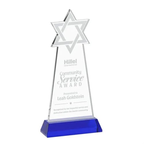 Star of David Award on Hartford Base - Blue