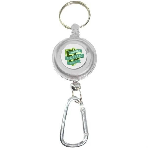 Transparent Badge Reel with Carabiner and Keyring