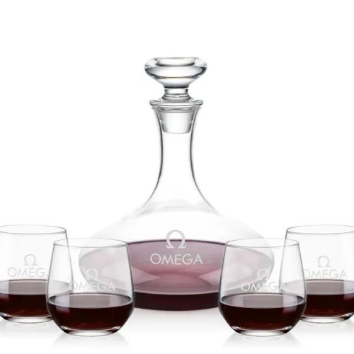 Elliston Decanter & Garland Stemless Wine Set