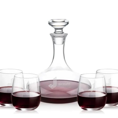 Elliston Decanter & Crestview Stemless Wine Set