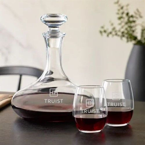 Elliston Decanter & Stanford Stemless Wine Set
