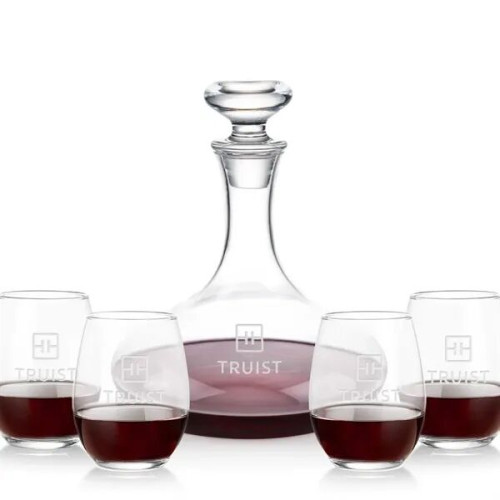 Elliston Decanter & Stanford Stemless Wine Set