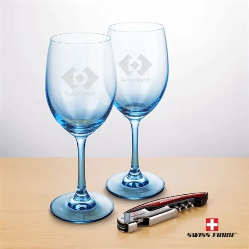 Swiss Force® Wine Tool & 2 Soudan Blue Wine