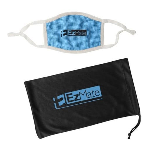 Adjustable 3-Ply Cooling Mask & Mask Pouch With Antimicro...