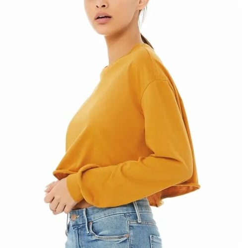 Bella Canvas Ladies' Cropped Long Sleeve Shirt