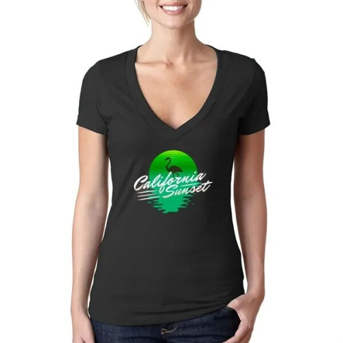 Next Level Ladies CVC Deep V Crew Neck Tee Shirts