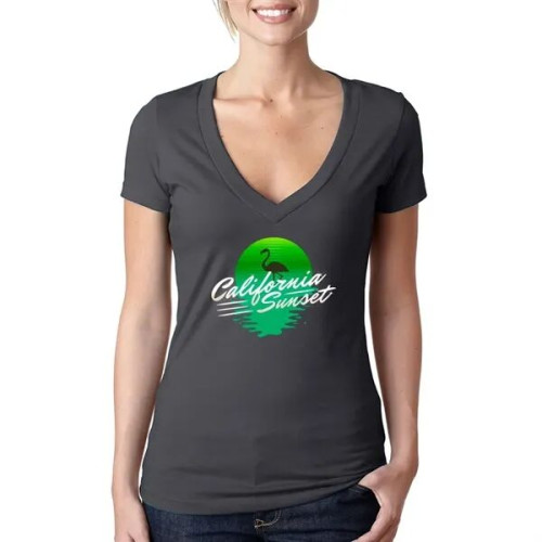 Next Level Ladies CVC Deep V Crew Neck Tee Shirts