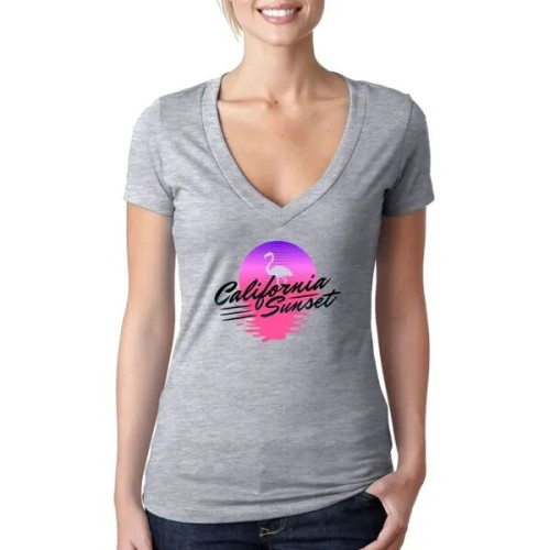 Next Level Ladies CVC Deep V Crew Neck Tee Shirts