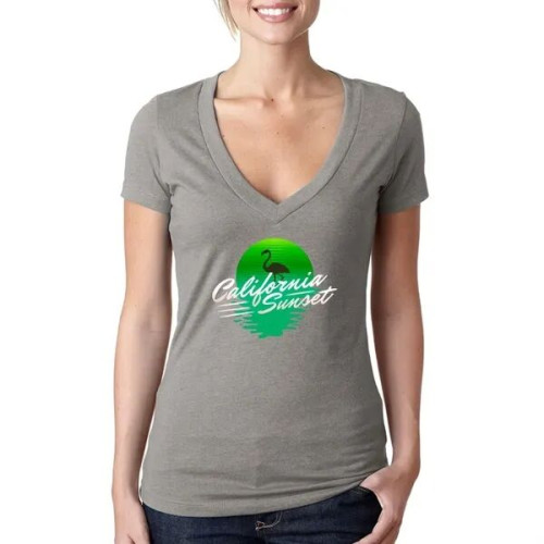 Next Level Ladies CVC Deep V Crew Neck Tee Shirts
