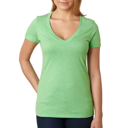 Next Level Ladies CVC Deep V Crew Neck Tee Shirts