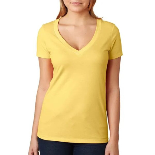 Next Level Ladies CVC Deep V Crew Neck Tee Shirts