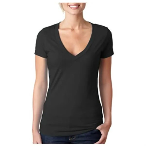 Next Level Ladies CVC Deep V Crew Neck Tee Shirts